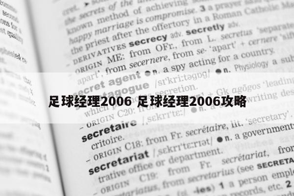 足球经理2006 足球经理2006攻略