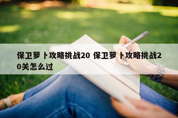 保卫萝卜攻略挑战20 保卫萝卜攻略挑战20关怎么过